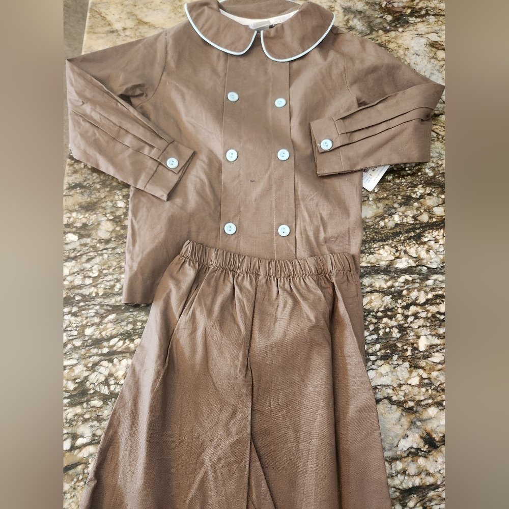 Charming Brown Kids Matching Set with Shorts